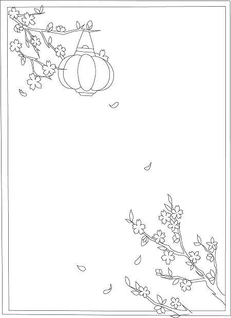 How to draw Lunar New Year greeting card with blossoms - Step 4