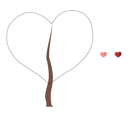How to draw a Valentine tree greeting card - Image 2