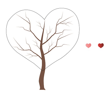 How to draw a Valentine tree greeting card - Image 3