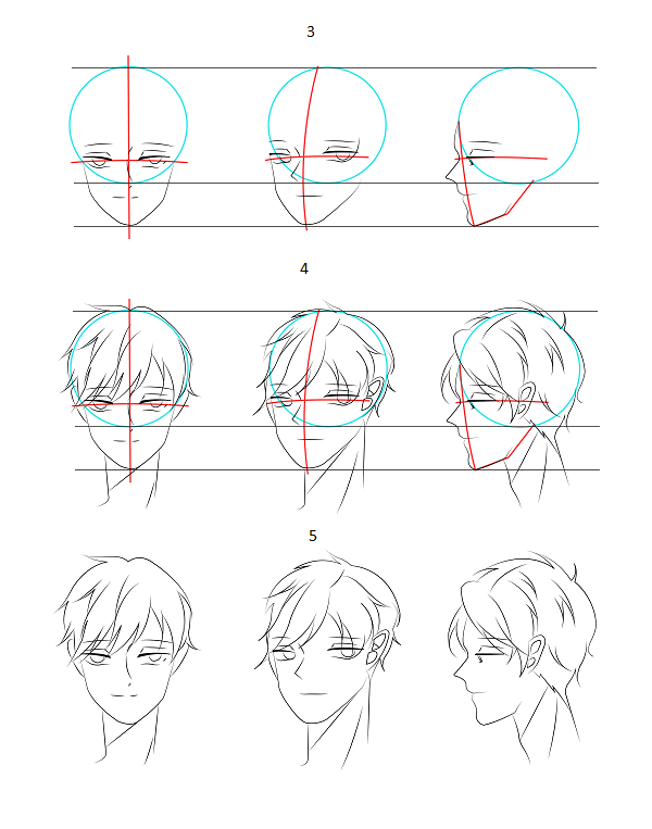 How to draw anime boy's face - Image 2