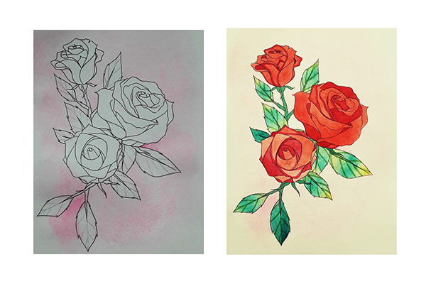Watercolor painting step by step - How to draw roses - Image 4