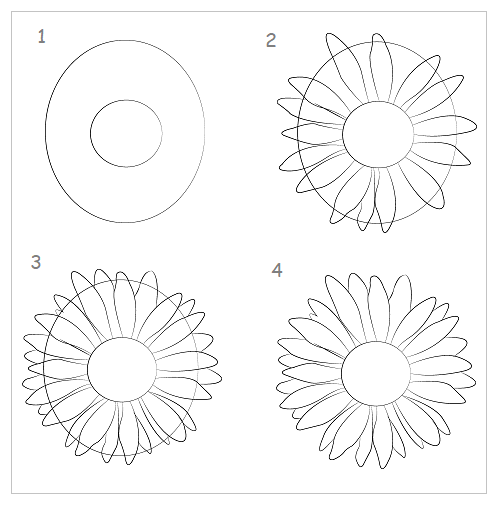 How to draw a sunflower step by step - Image 1